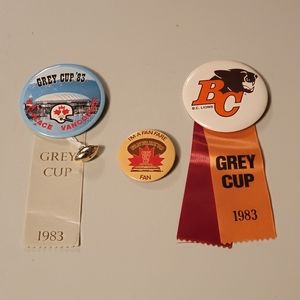 CFL Three 1983 Grey Cup Buttons